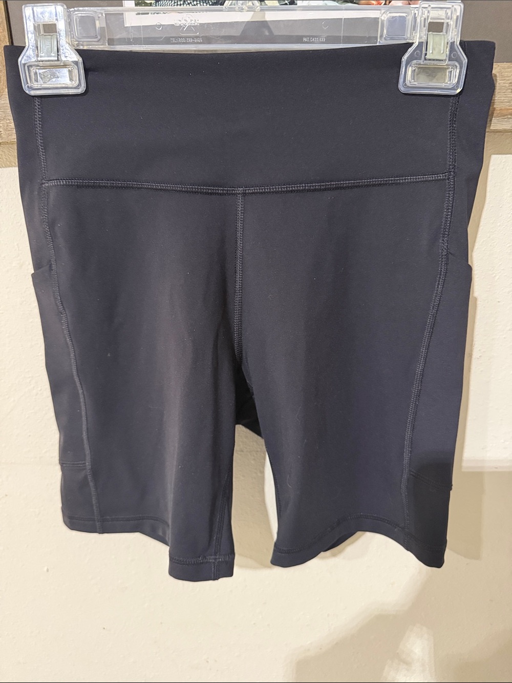 tek gear Black Mid-Rise Bike Shorts with Side Pockets